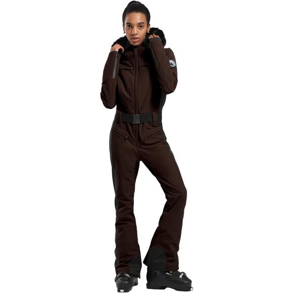 New Gsou Snowsuit Women's Size L Brown Black Waterproof Ski Snowboarding Hood - Picture 3 of 12